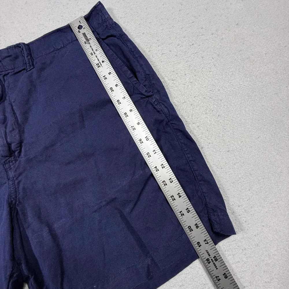 Polo Ralph Lauren Mens Classic Fit Linen Shorts Navy Blue Size 36